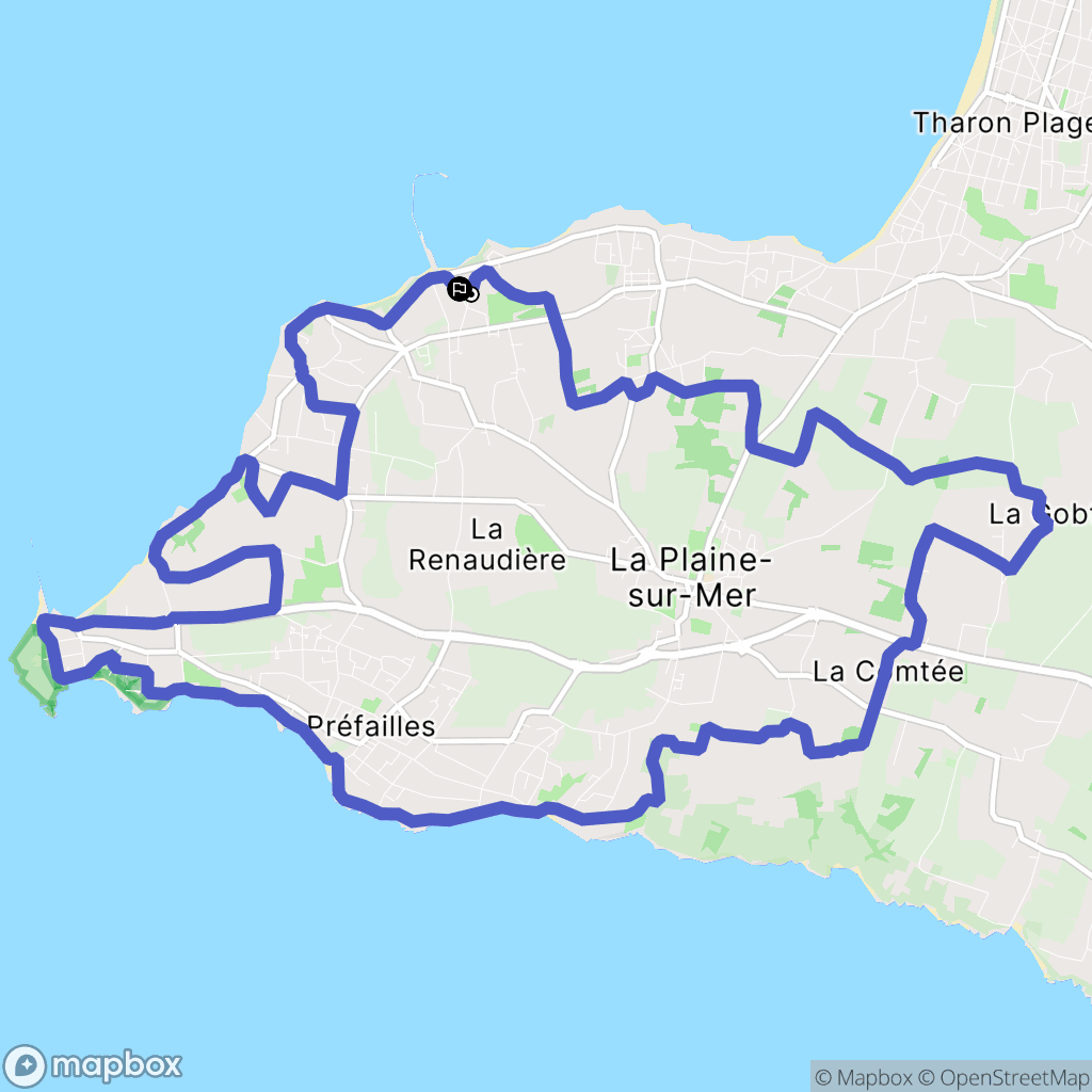 La Plaine-sur-Mer : carte du parcours de randonnée - France