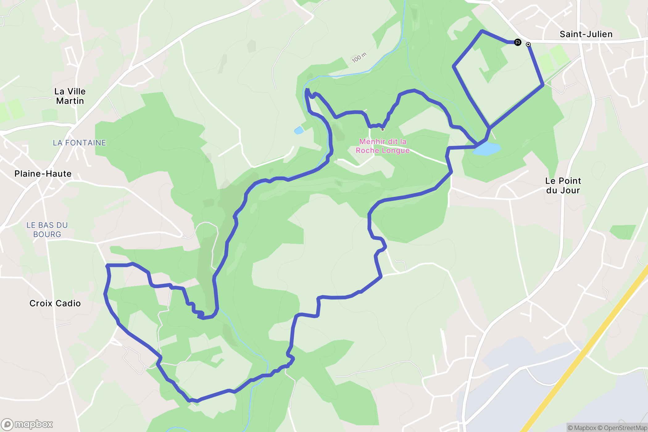 Saint-Julien : carte du parcours de randonnée - France