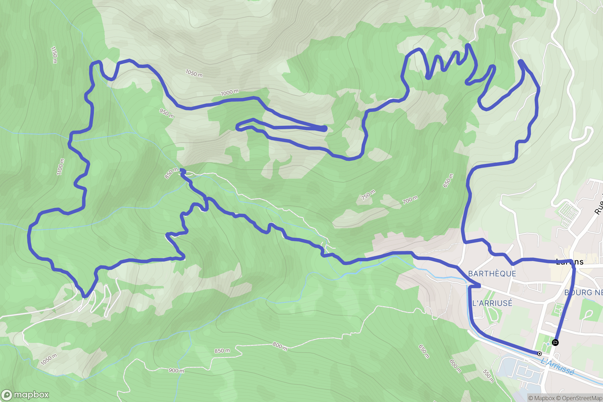 Laruns : carte du parcours de randonnée - France