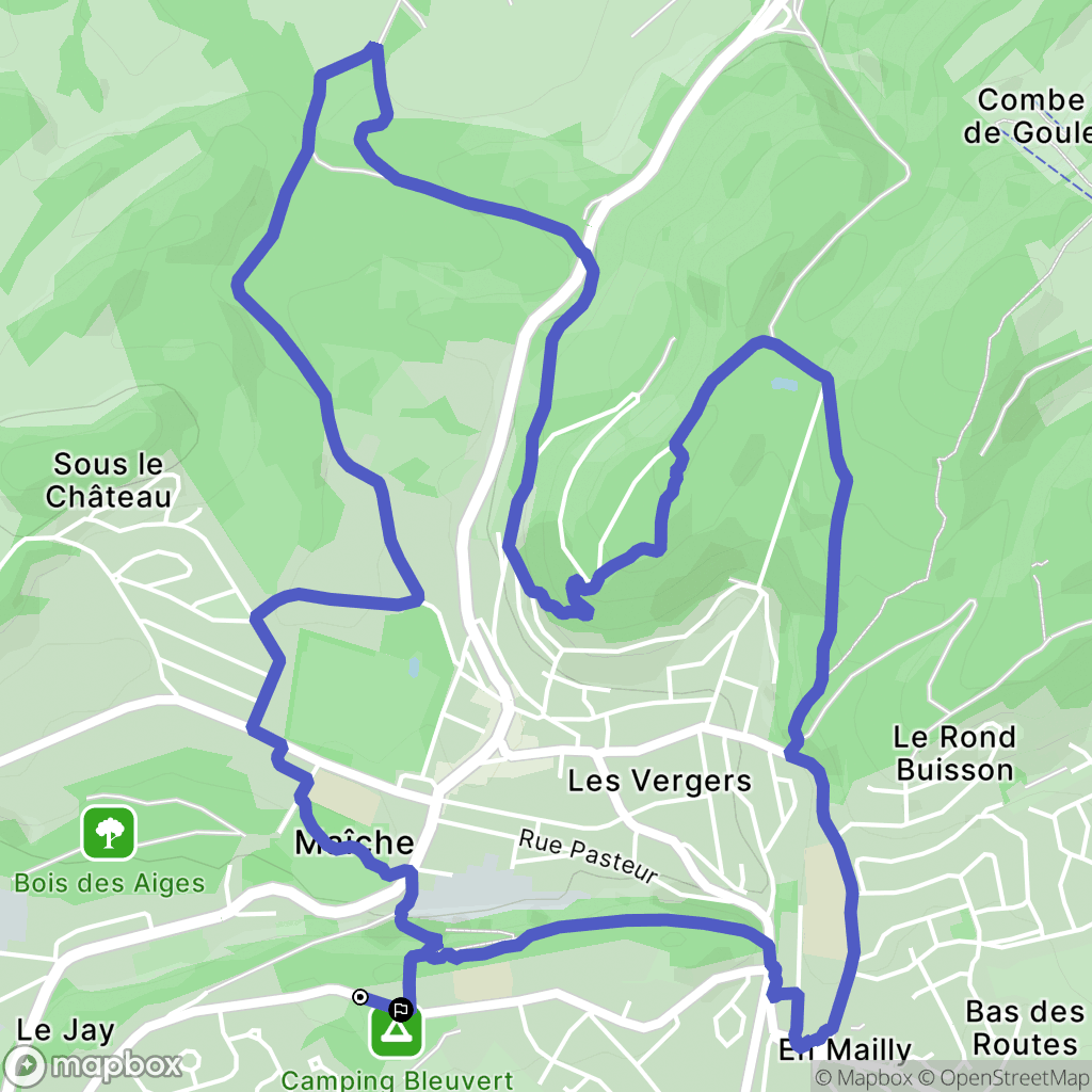 Maîche : carte du parcours de randonnée - France
