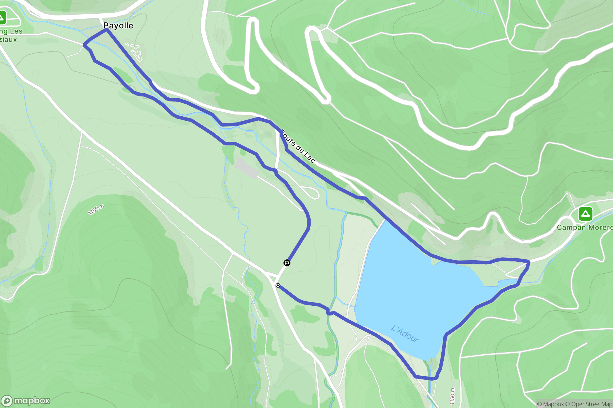 Ancizan : carte du parcours de randonnée - France