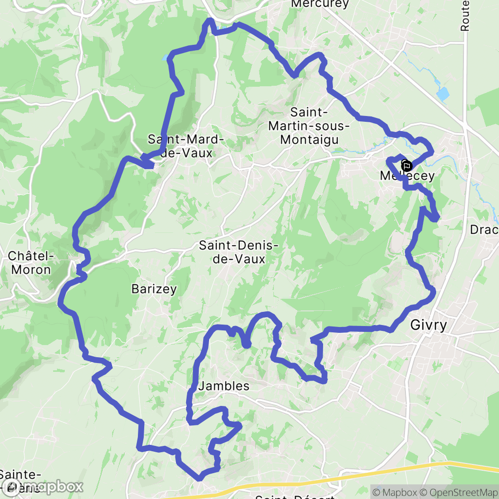 Mellecey : carte du parcours de randonnée - France