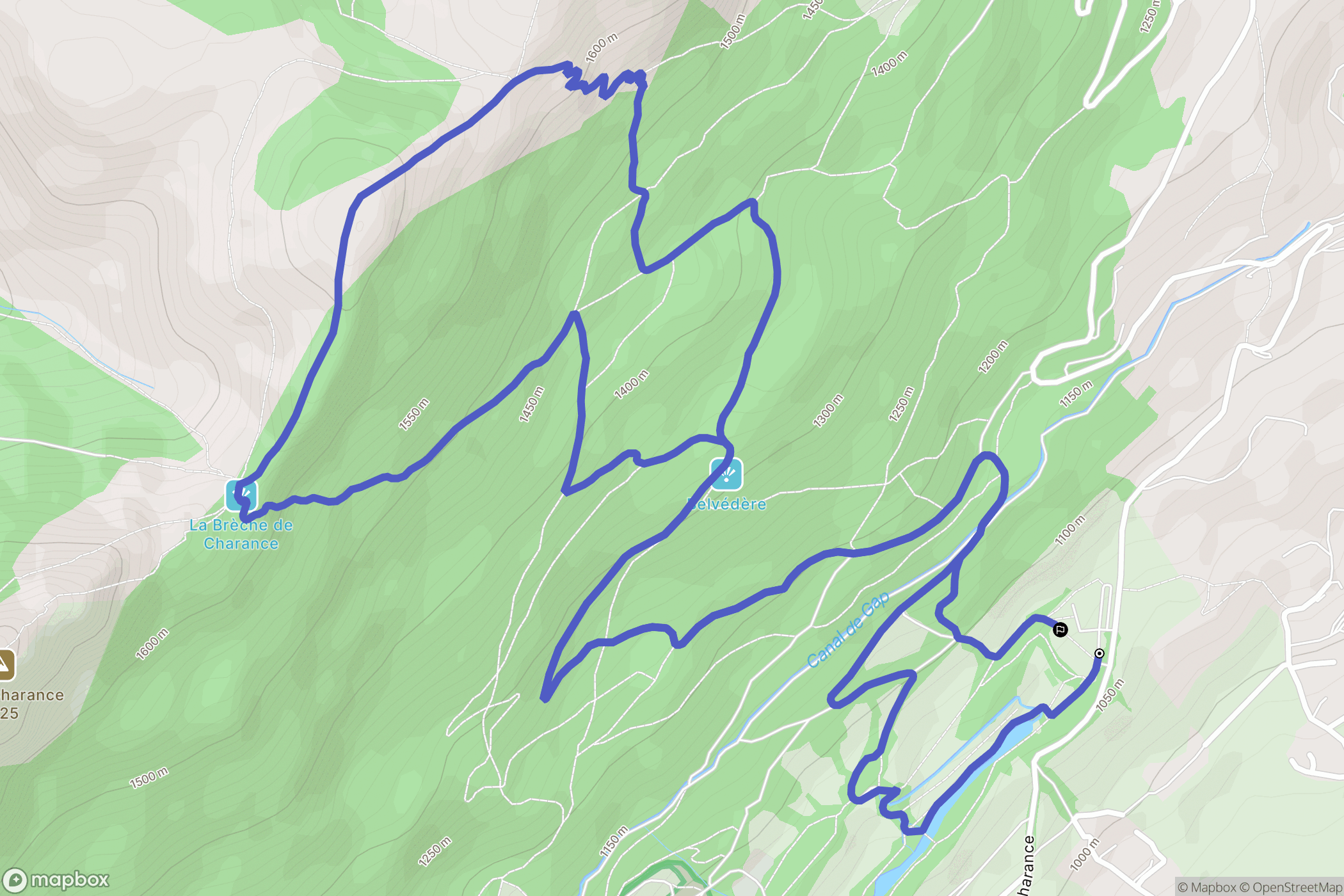 Gap : carte du parcours de randonnée - France