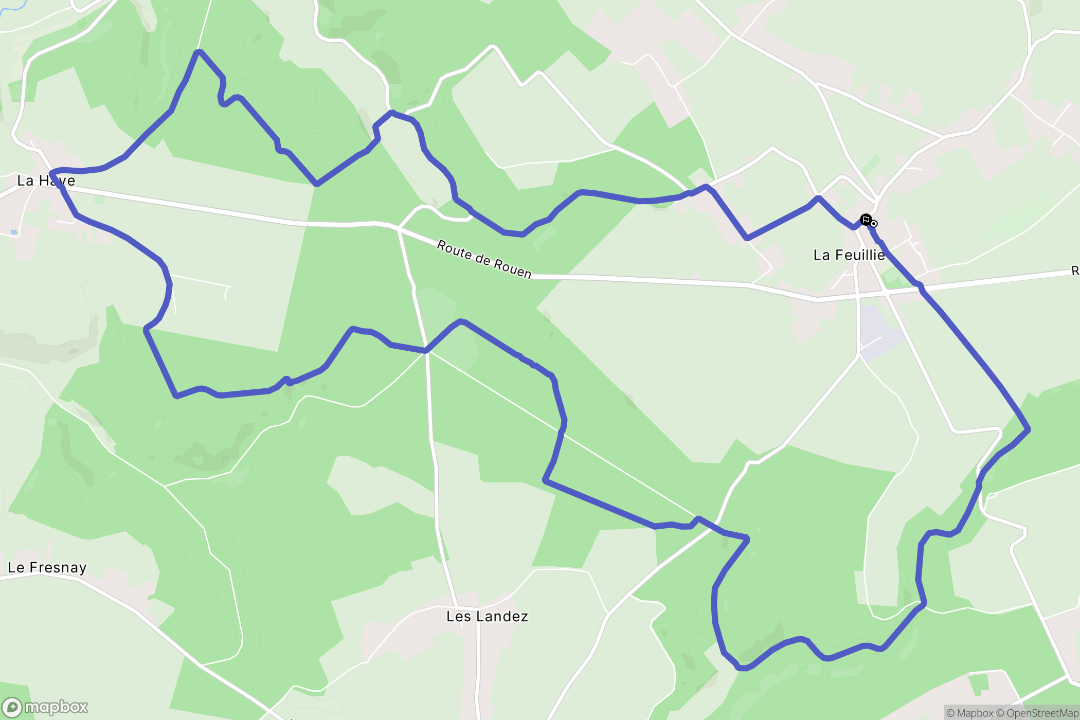 La Feuillie : carte du parcours de randonnée - France