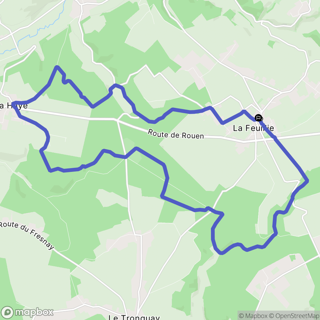 La Feuillie : carte du parcours de randonnée - France