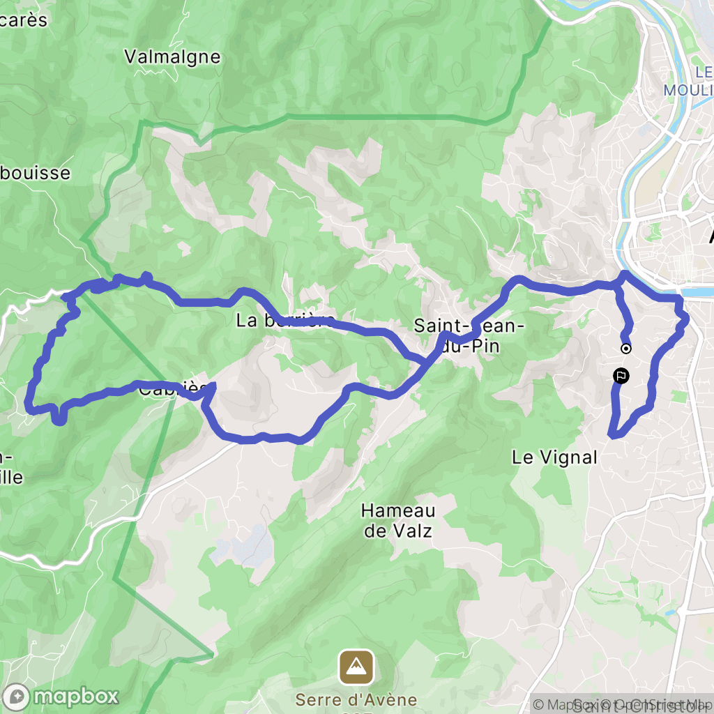 Alès : carte du parcours de randonnée - France