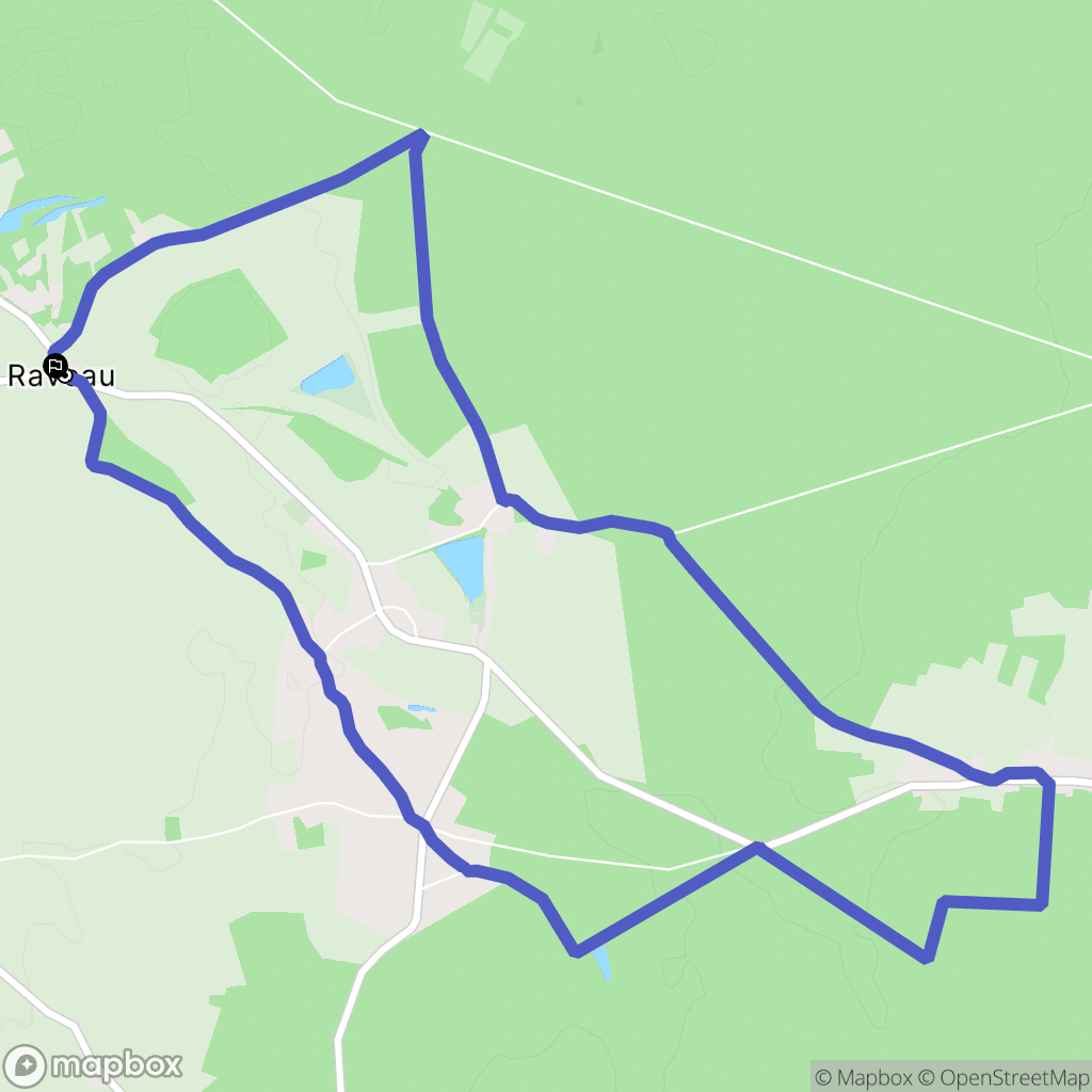 Raveau : carte du parcours de randonnée - France