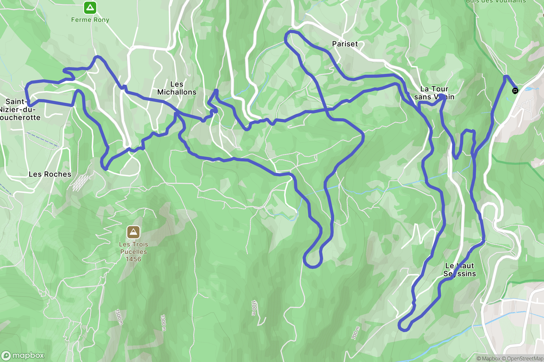 Seyssinet-Pariset : carte du parcours de randonnée - France