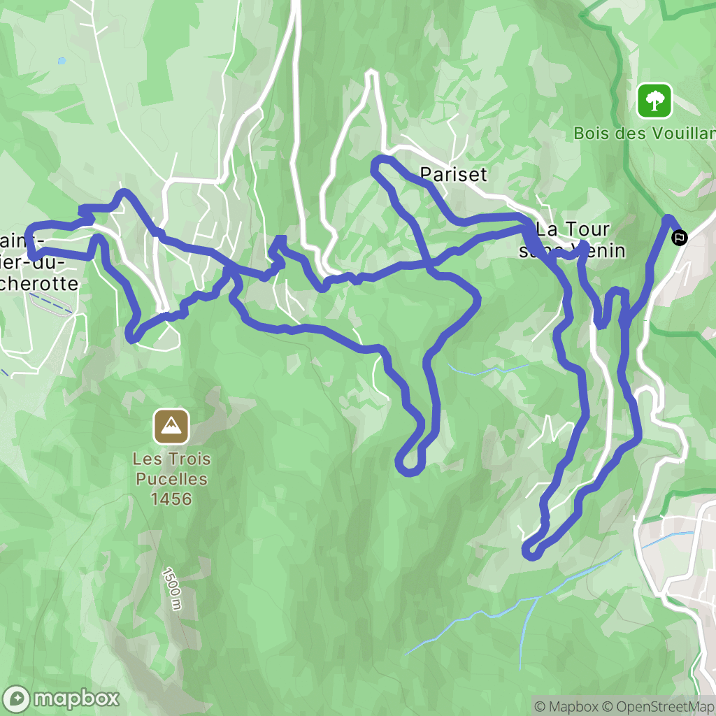 Seyssinet-Pariset : carte du parcours de randonnée - France