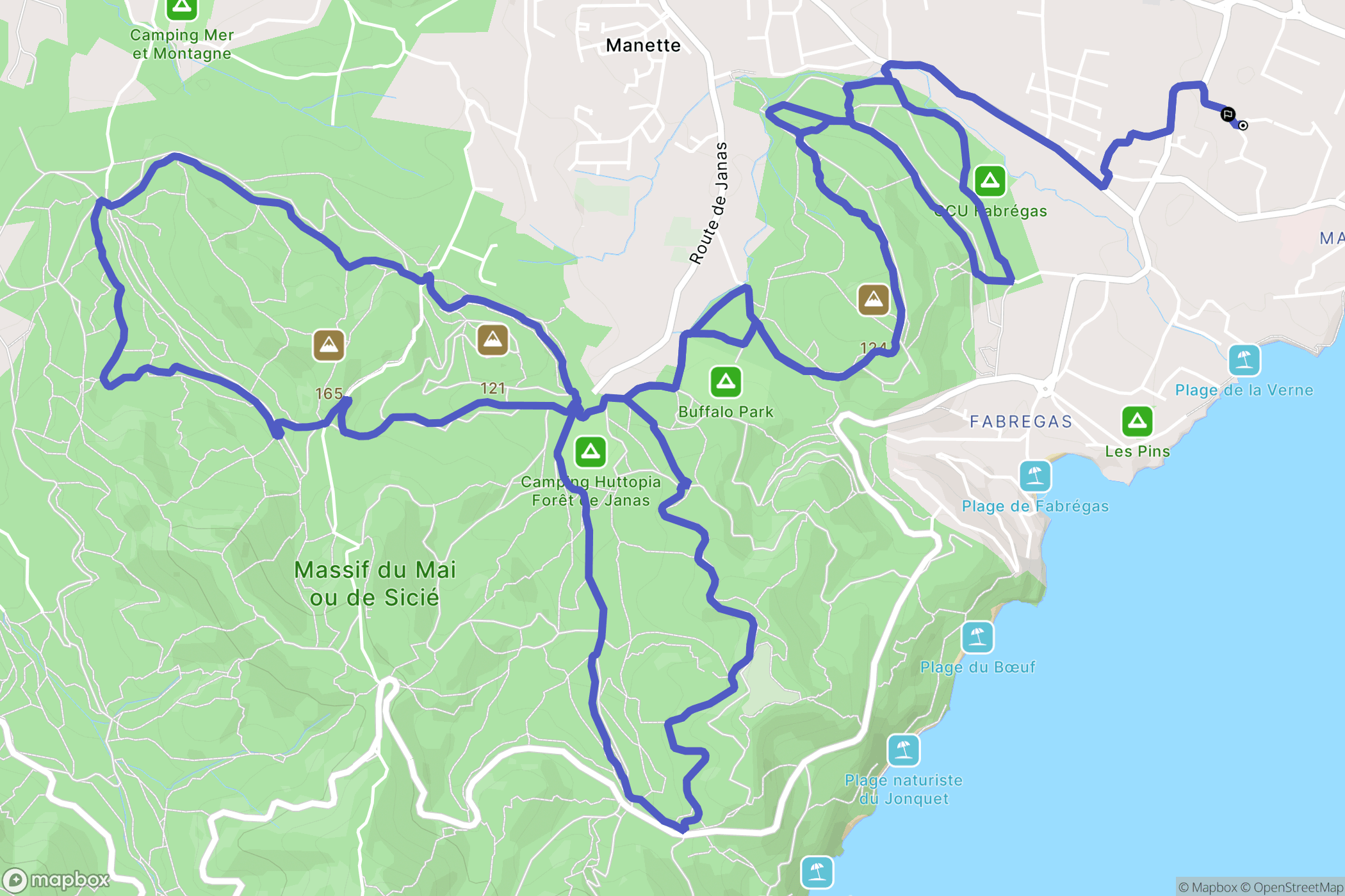 La Seyne-sur-Mer : carte du parcours de randonnée - France