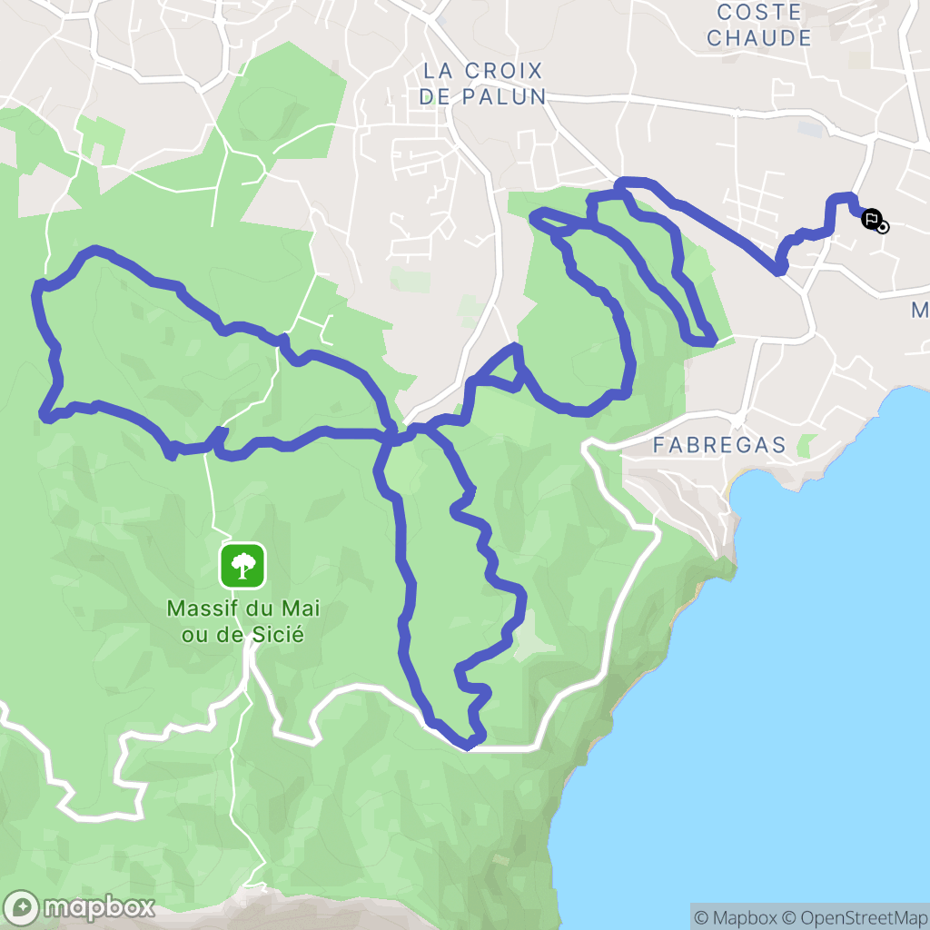 La Seyne-sur-Mer : carte du parcours de randonnée - France
