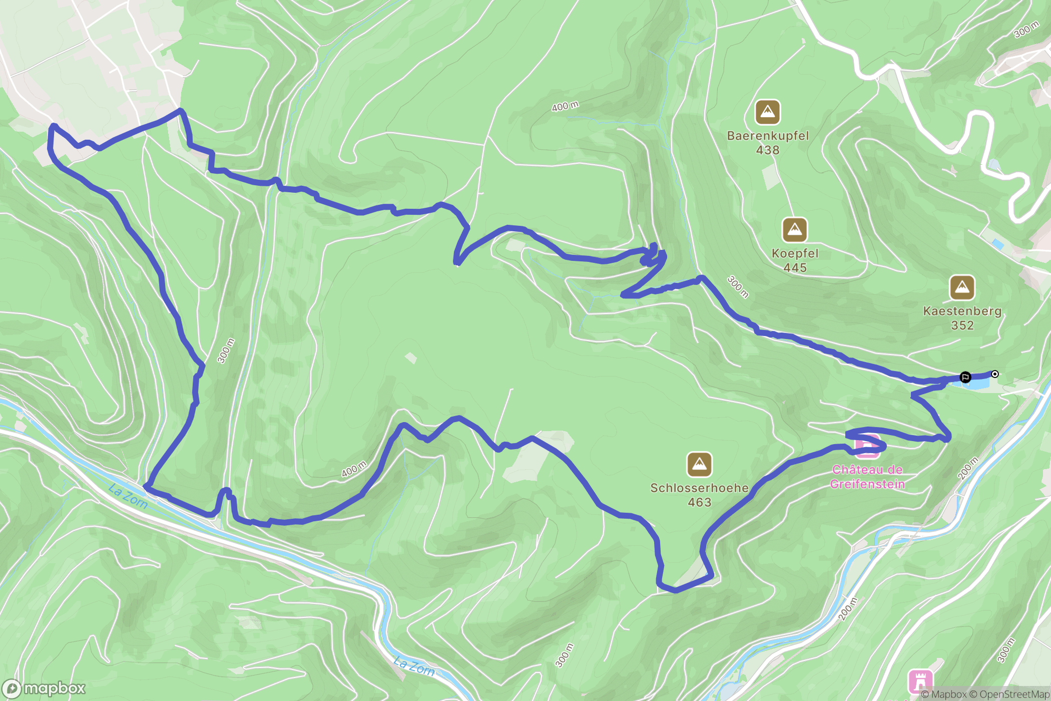 Saverne : carte du parcours de randonnée - France