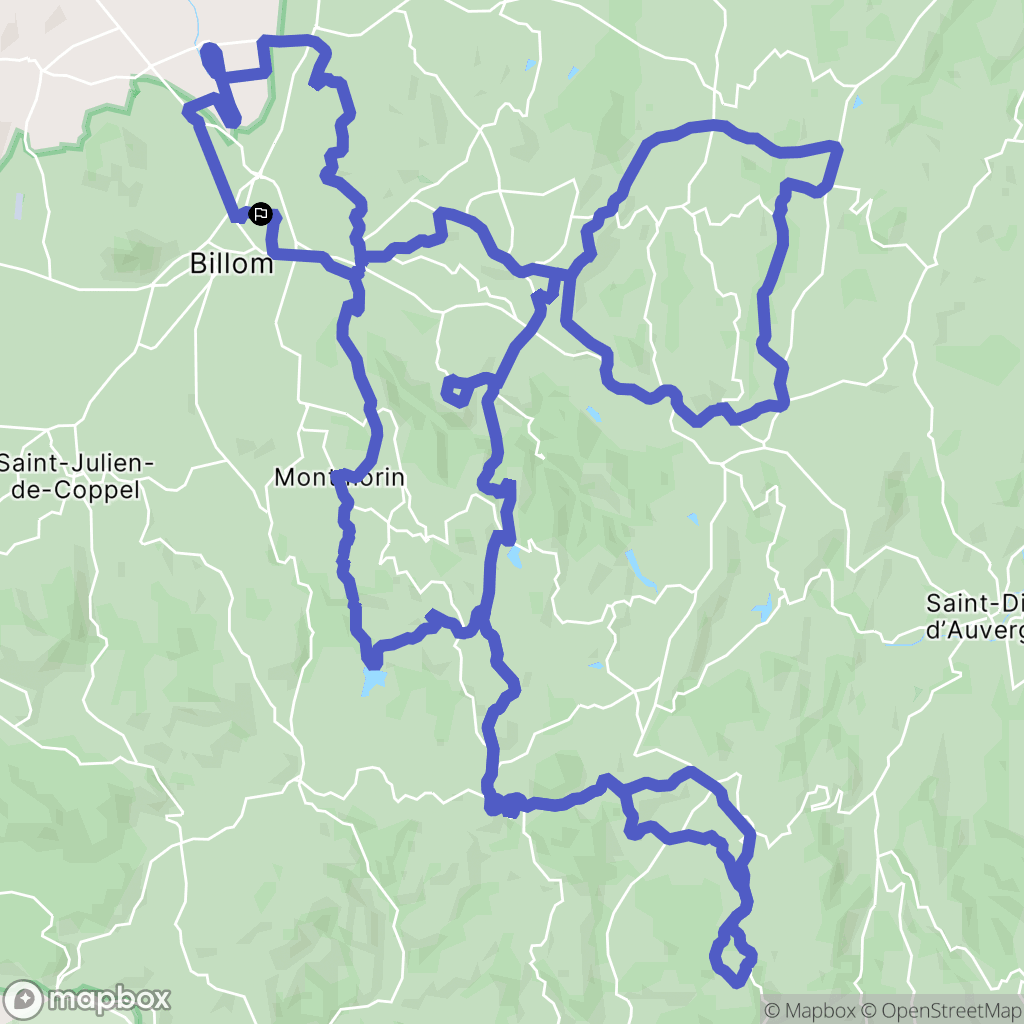 Billom : carte du parcours de randonnée - France