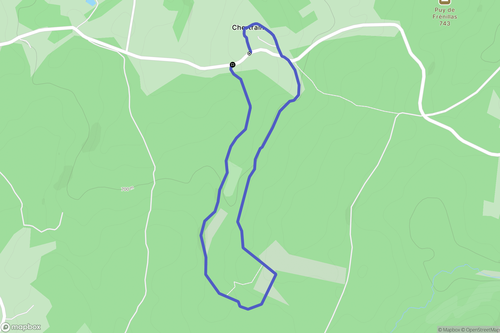 Saint-Marc-à-Loubaud : carte du parcours de randonnée - France
