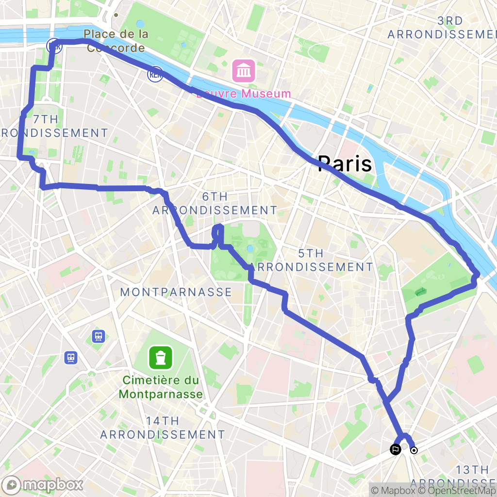 Paris : carte du parcours de randonnée - France