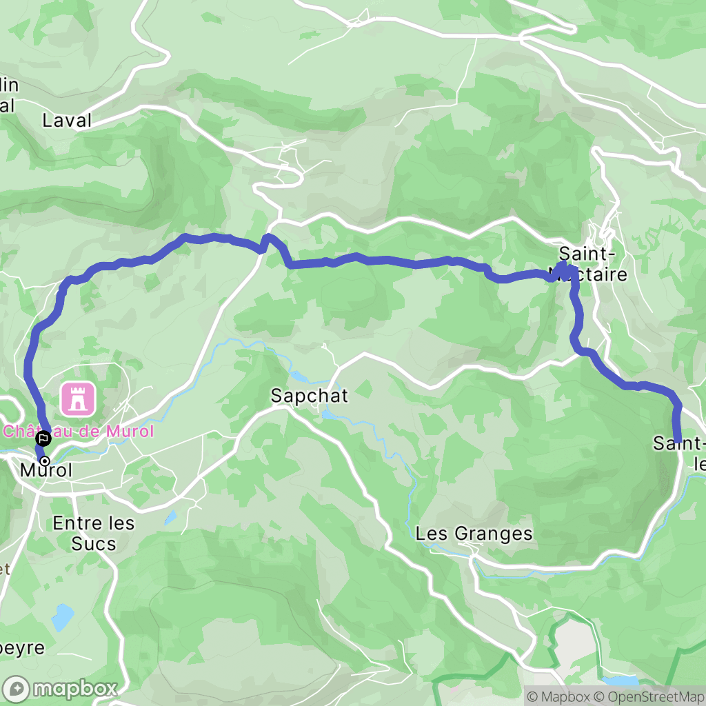 Murol : carte du parcours de randonnée - France