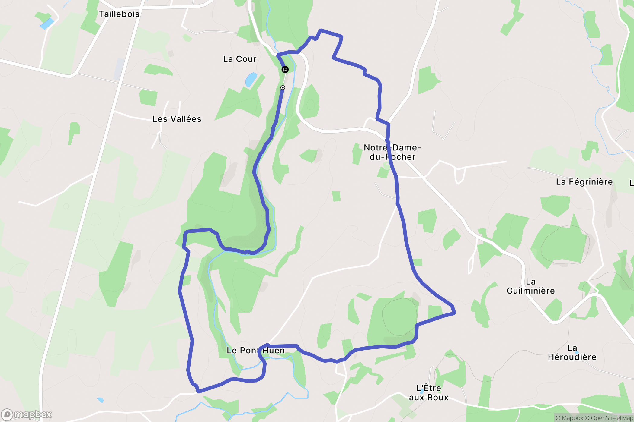 Athis-Val-de-Rouvre : carte du parcours de randonnée - France