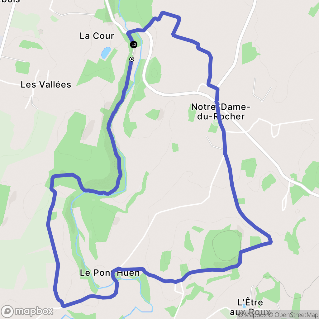 Athis-Val-de-Rouvre : carte du parcours de randonnée - France