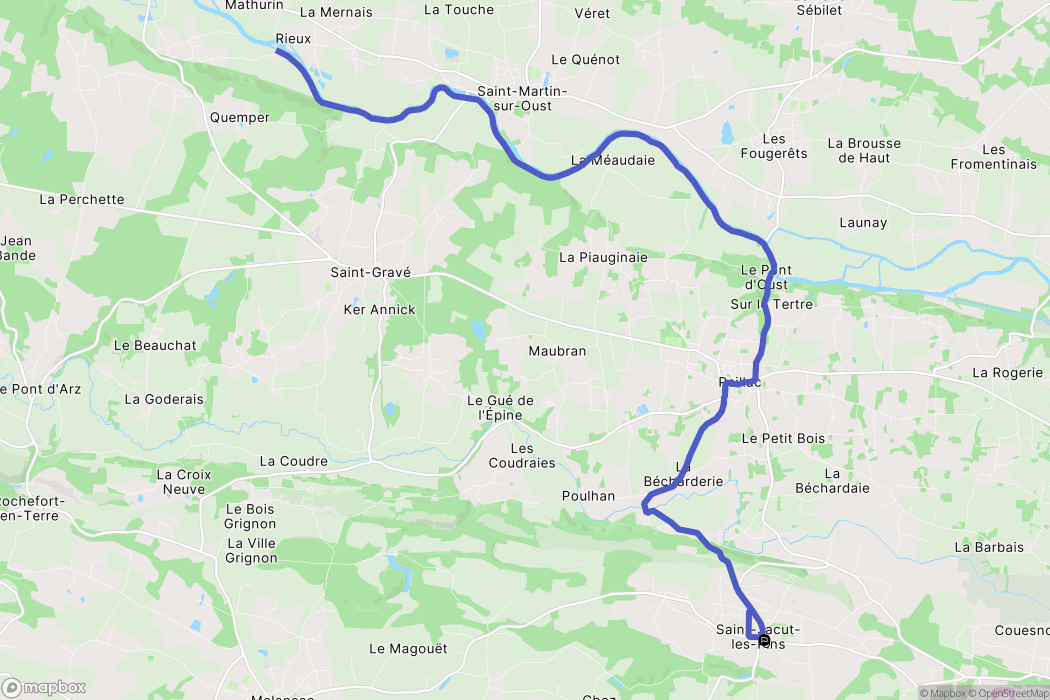 Saint-Jacut-les-Pins : carte du parcours de randonnée - France