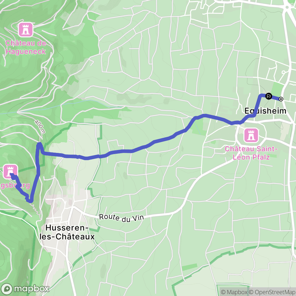 Eguisheim : carte du parcours de randonnée - France