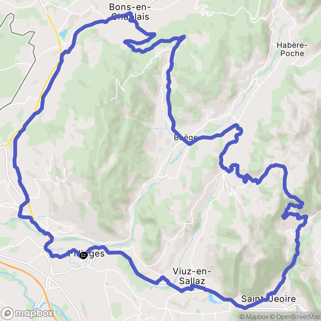 Fillinges : carte du parcours de randonnée - France