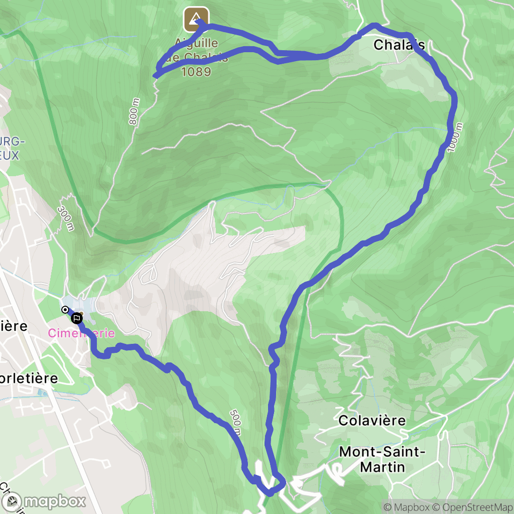 Voreppe : carte du parcours de randonnée - France