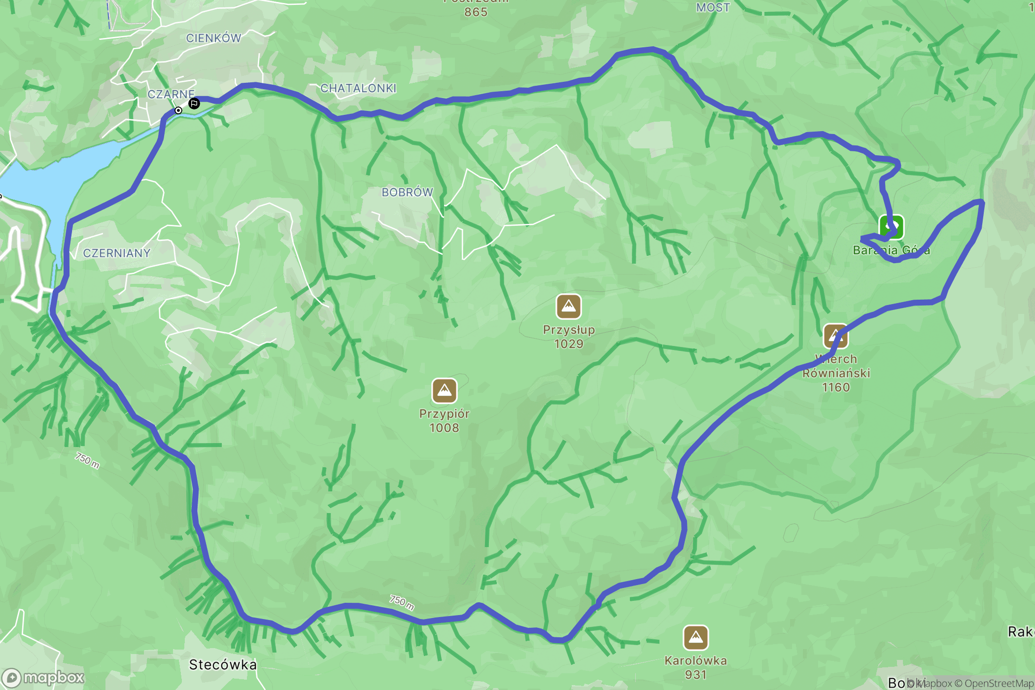 Wisła: mapa trasy - Poland
