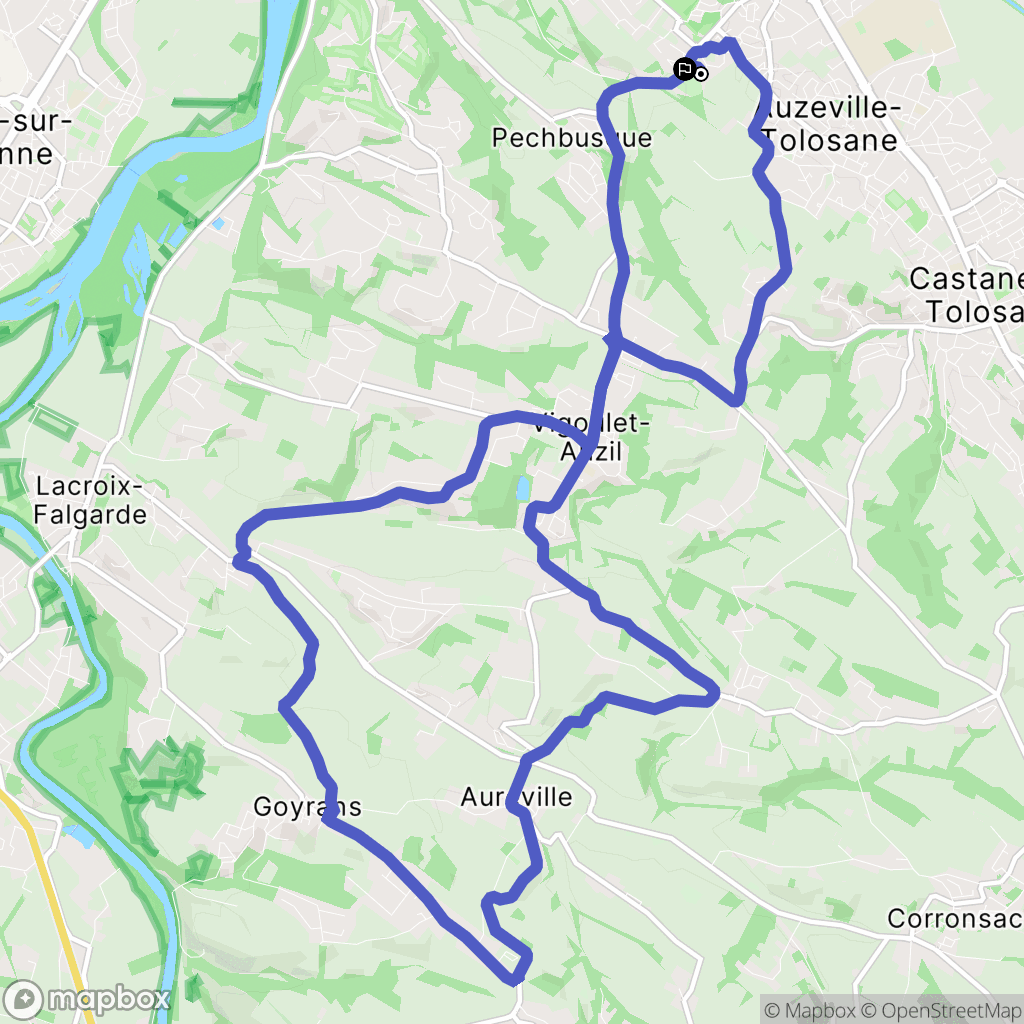 Ramonville-Saint-Agne : carte du parcours de randonnée - France
