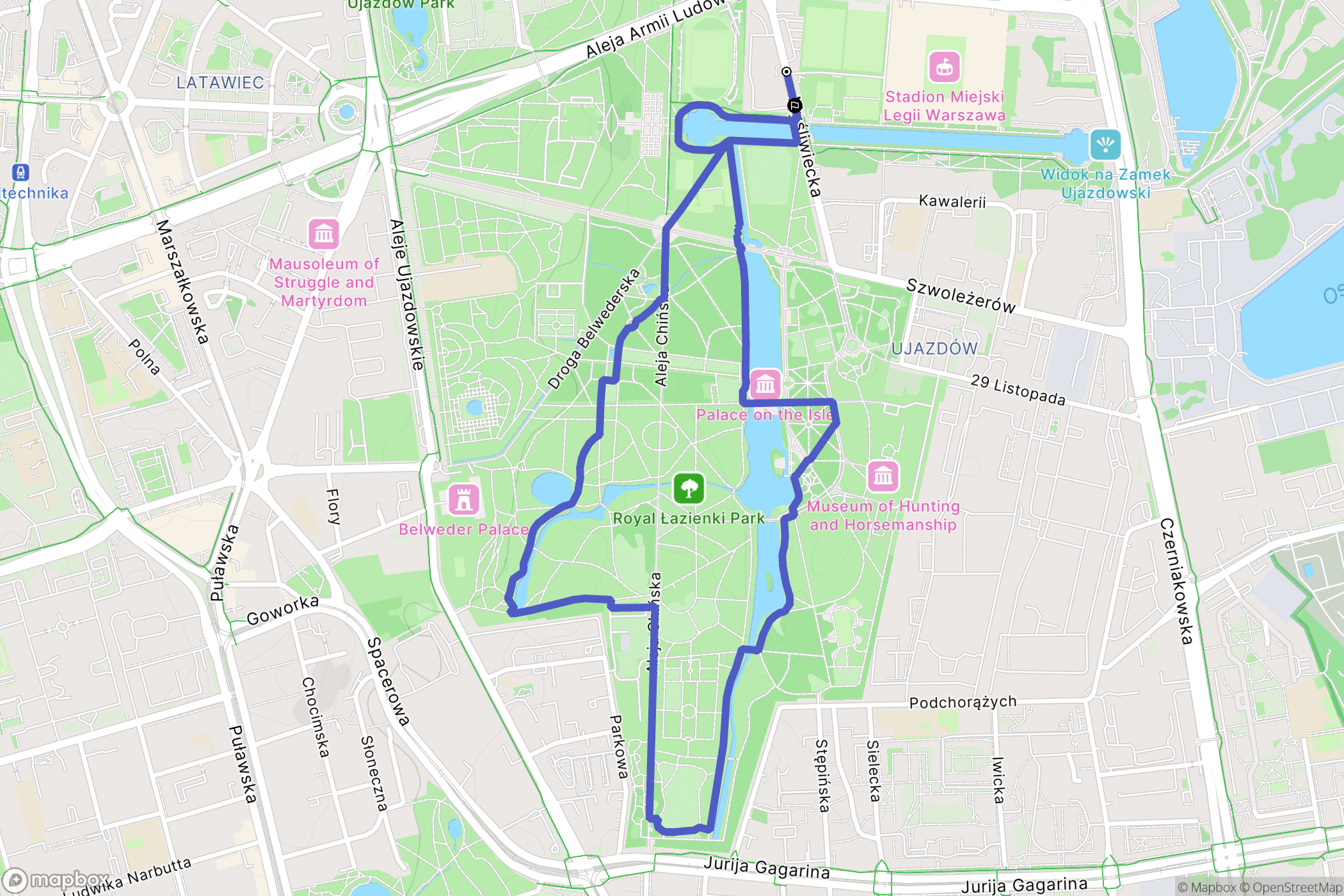Warszawa: mapa trasy - Poland