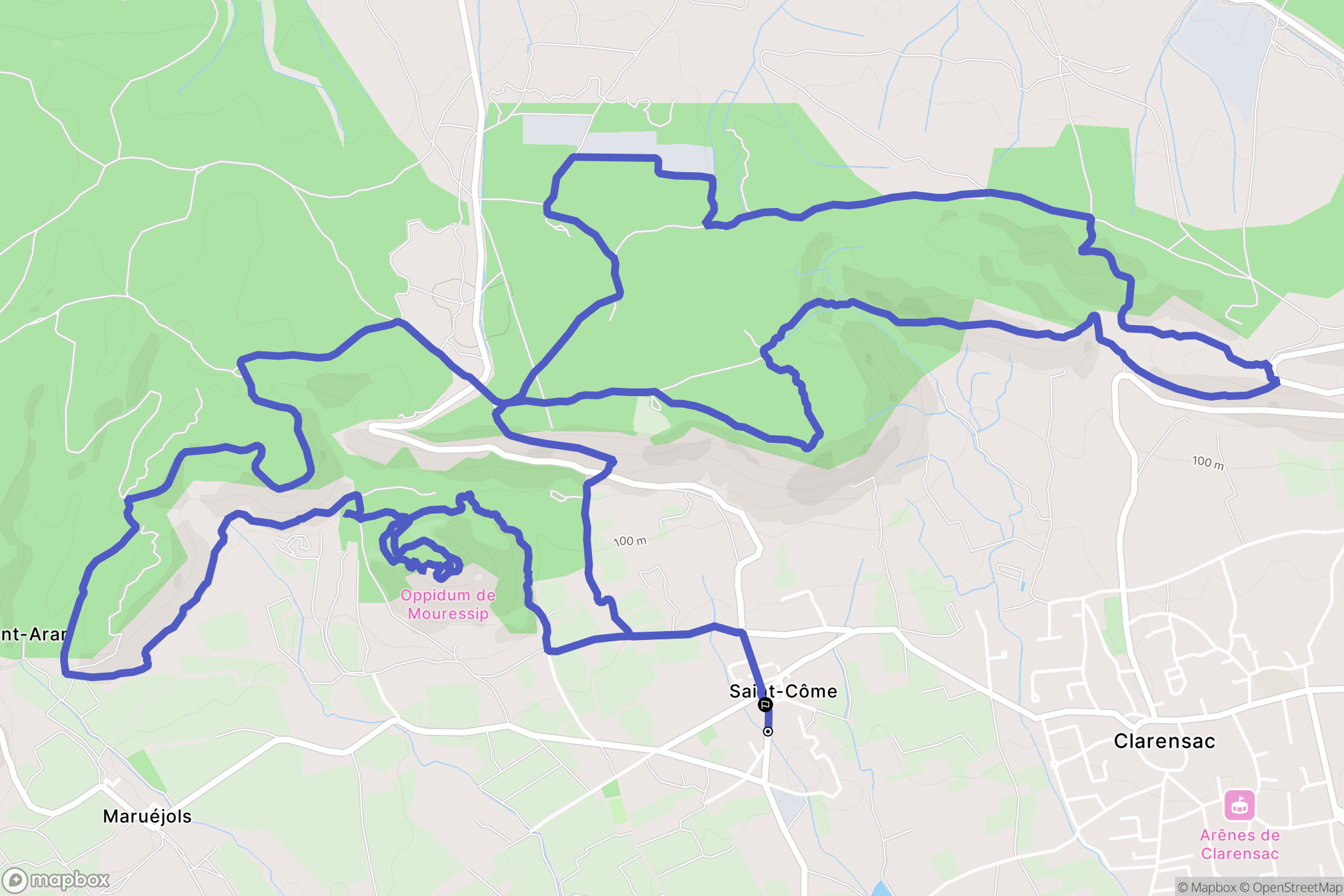 Saint-Côme-et-Maruéjols : carte du parcours de randonnée - France