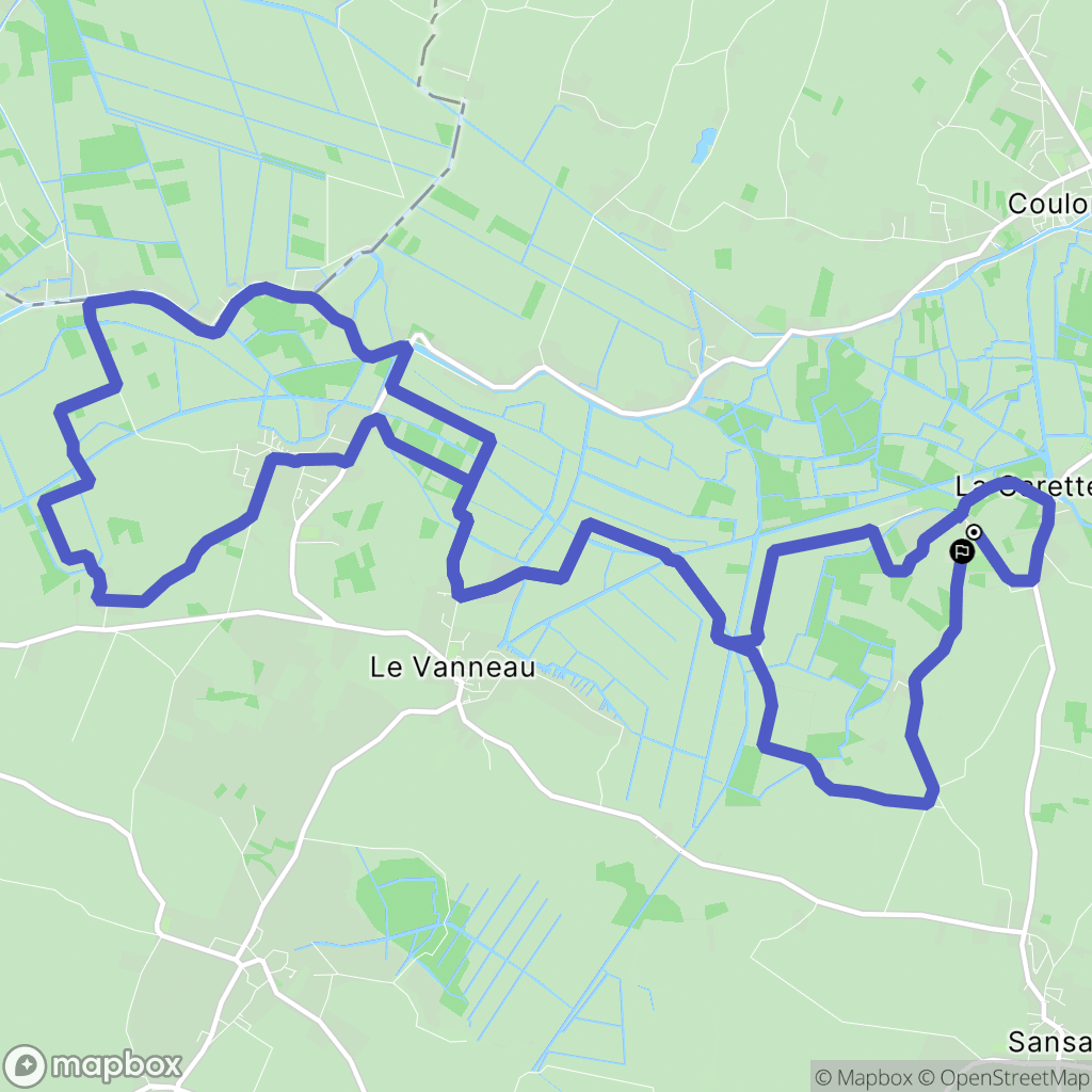 Sansais : carte du parcours de randonnée - France