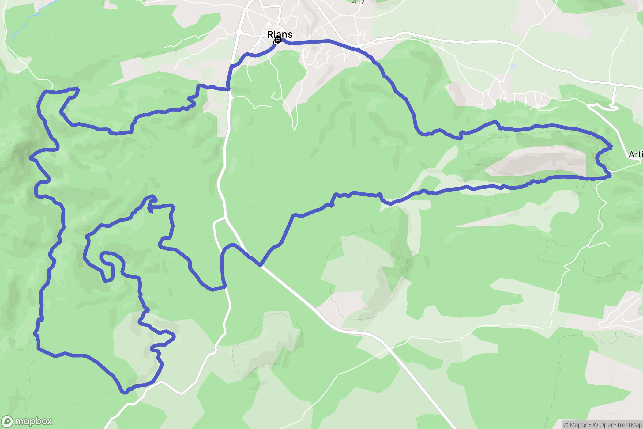 Rians : carte du parcours de randonnée - France