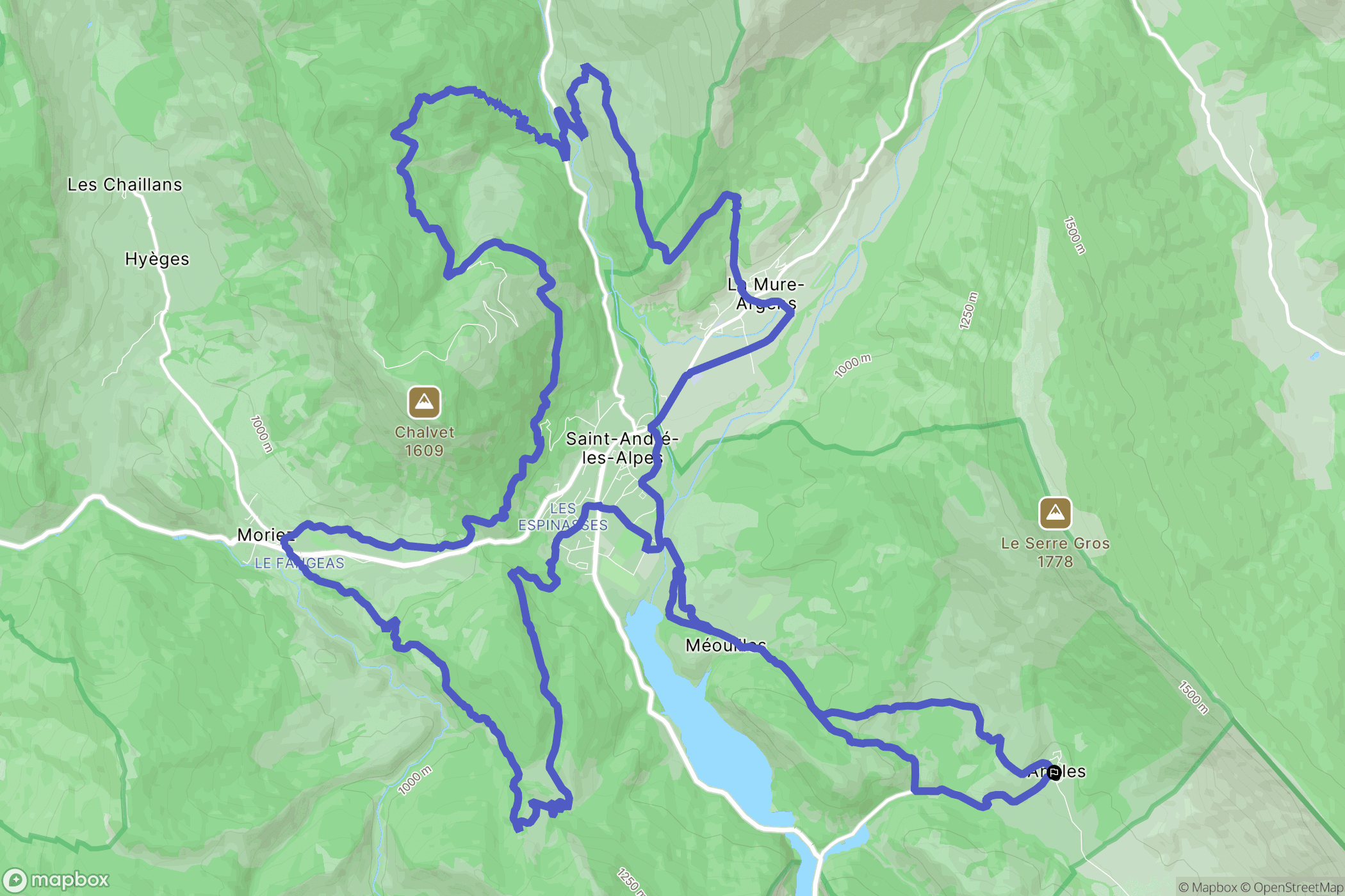 Angles : carte du parcours de randonnée - France