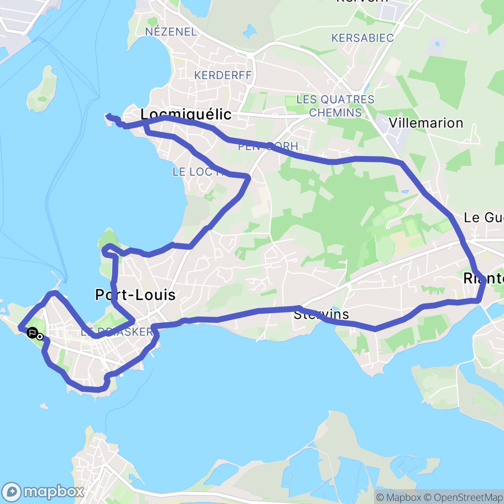Port-Louis : carte du parcours de randonnée - France