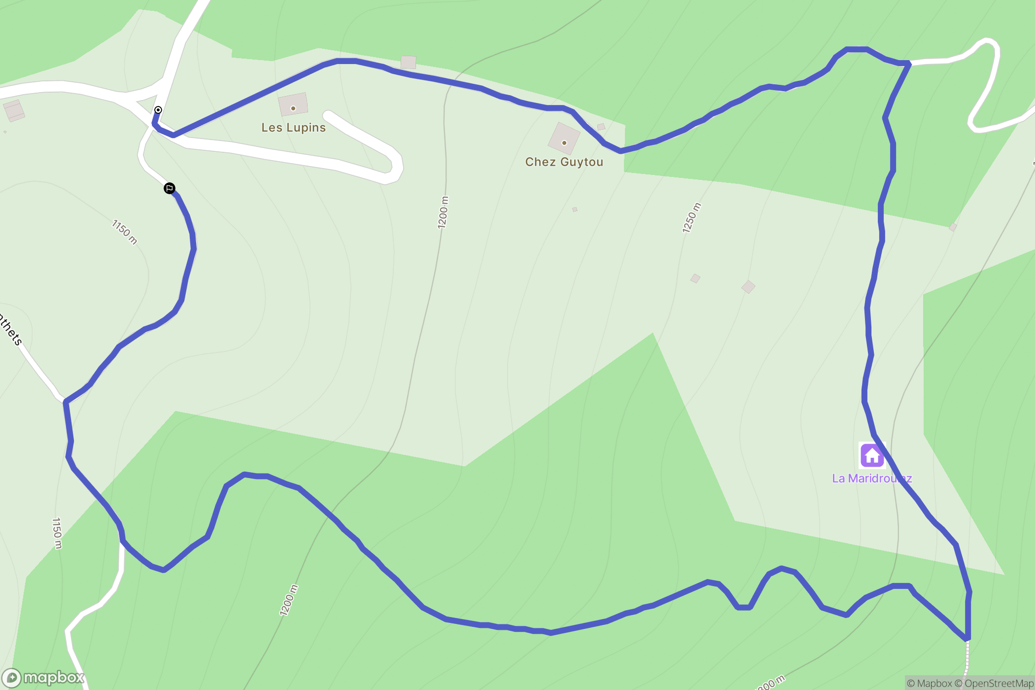 Thônes : carte du parcours de randonnée - France