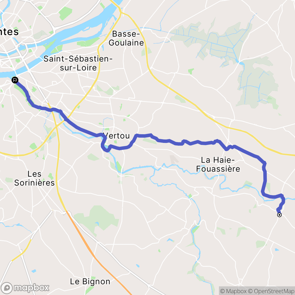 Monnières : carte du parcours de randonnée - France