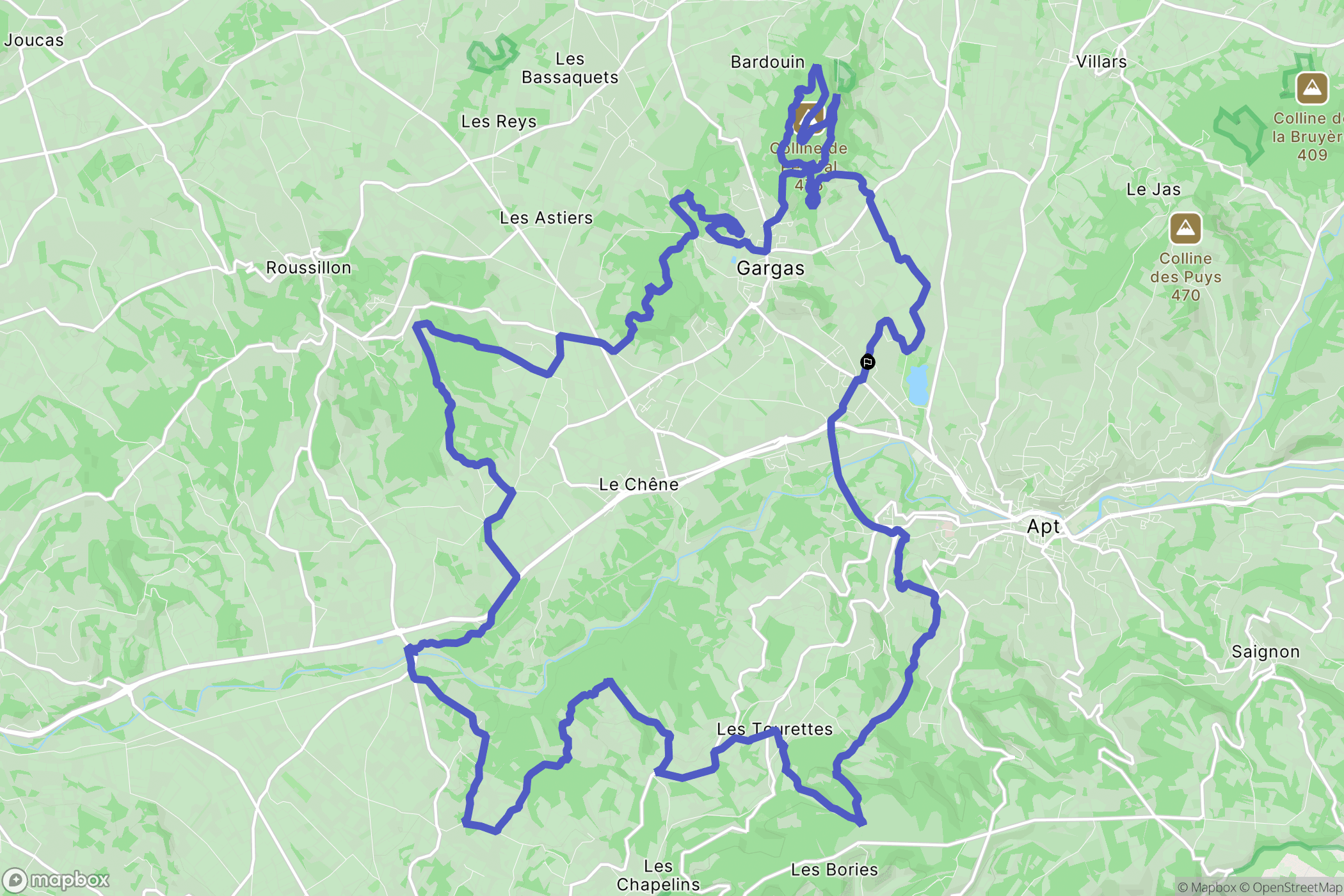 Apt : carte du parcours de randonnée - France