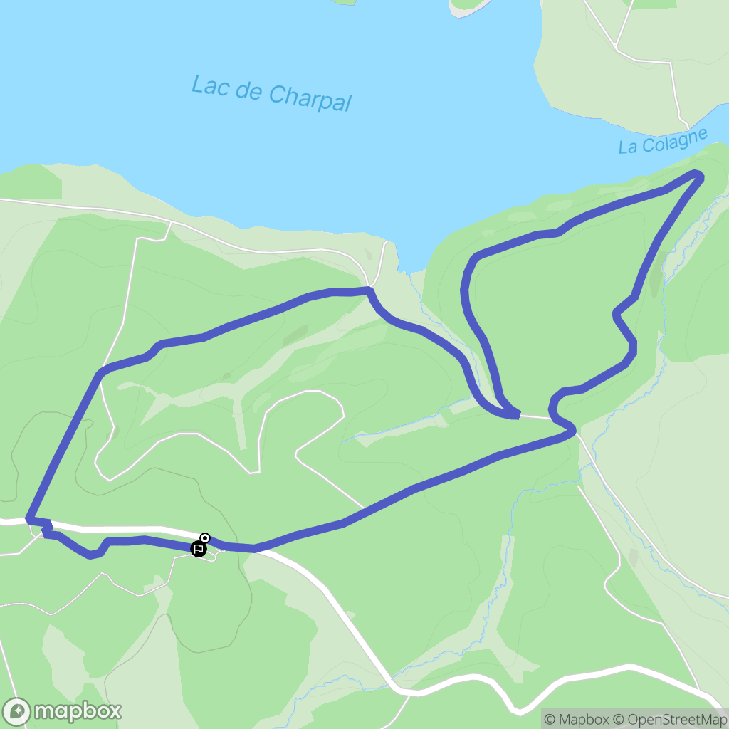 Le Born : carte du parcours de randonnée - France