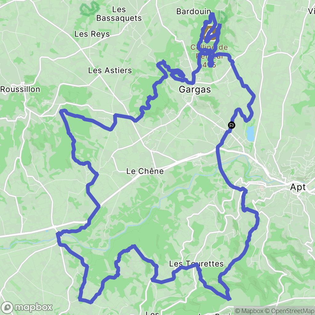 Apt : carte du parcours de randonnée - France