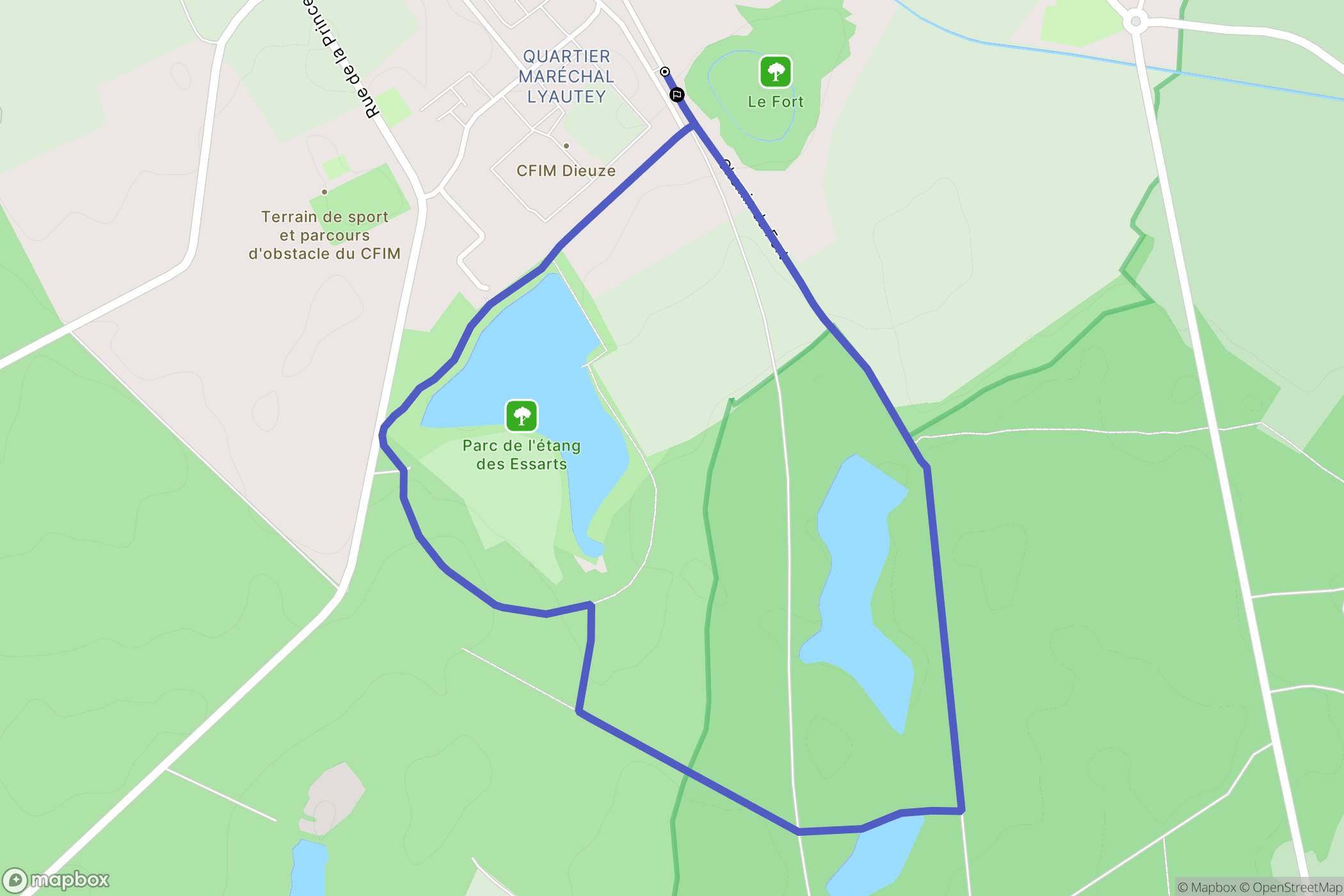 Dieuze : carte du parcours de randonnée - France