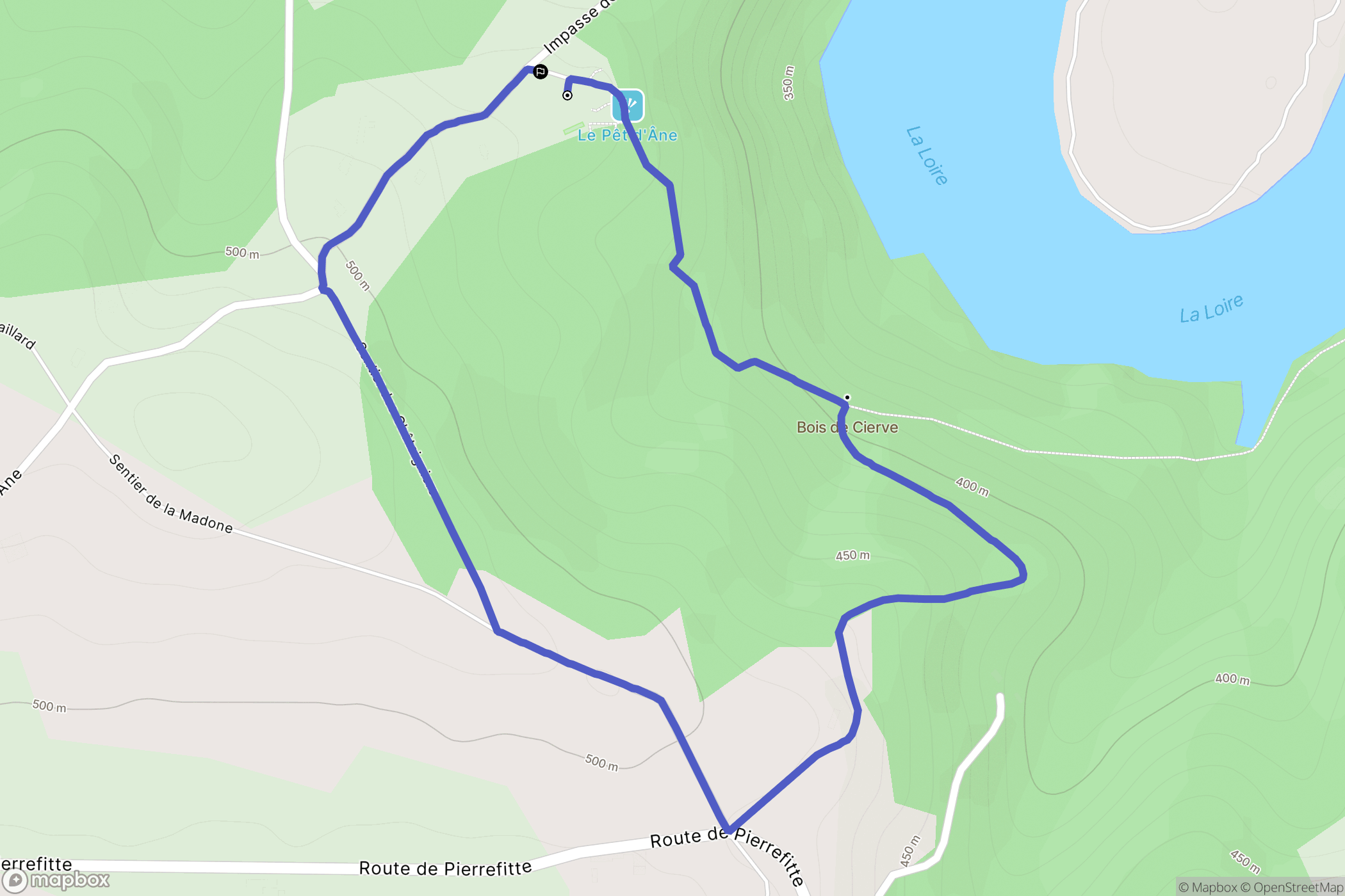 Vézelin-sur-Loire : carte du parcours de randonnée - France