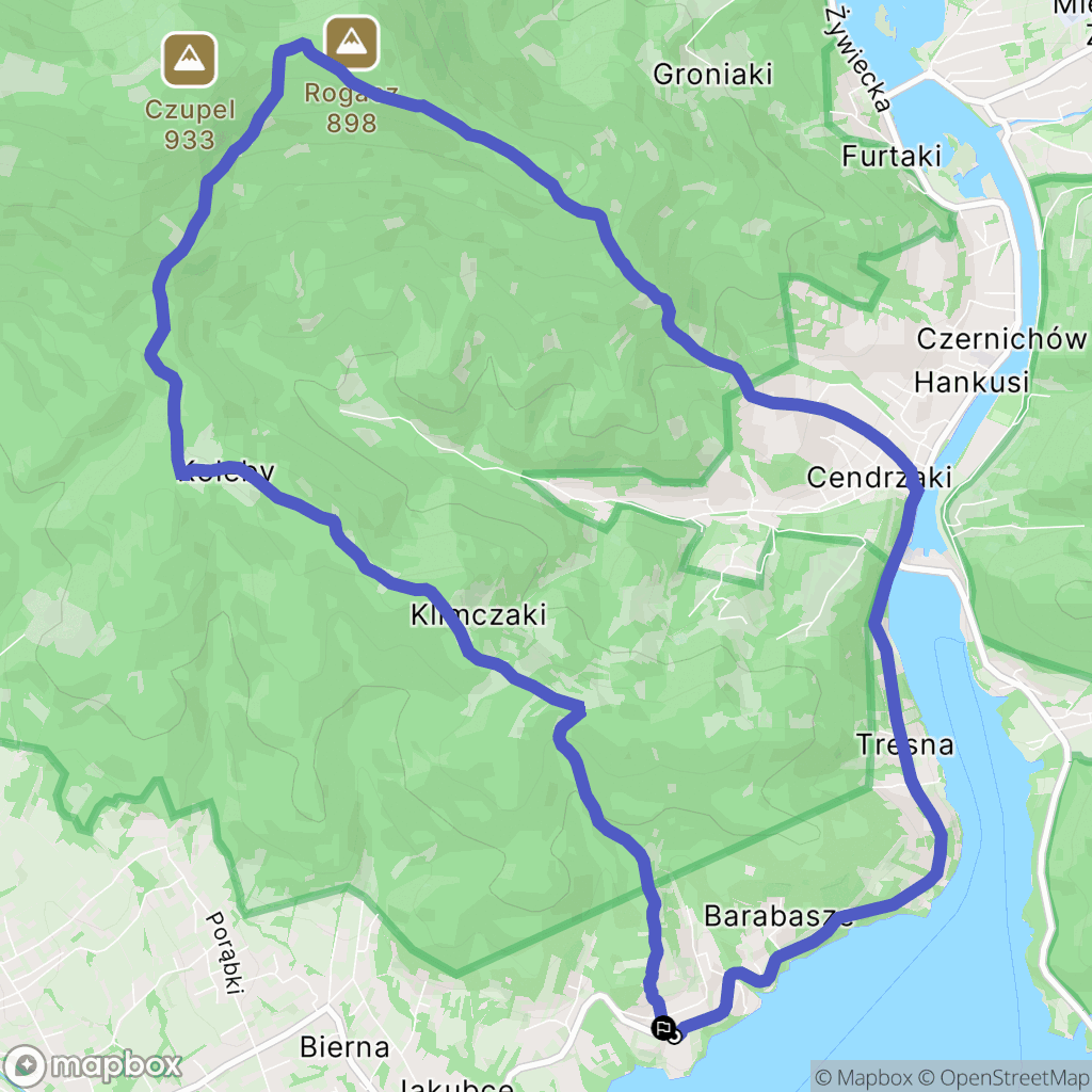 Tresna: mapa trasy - Poland