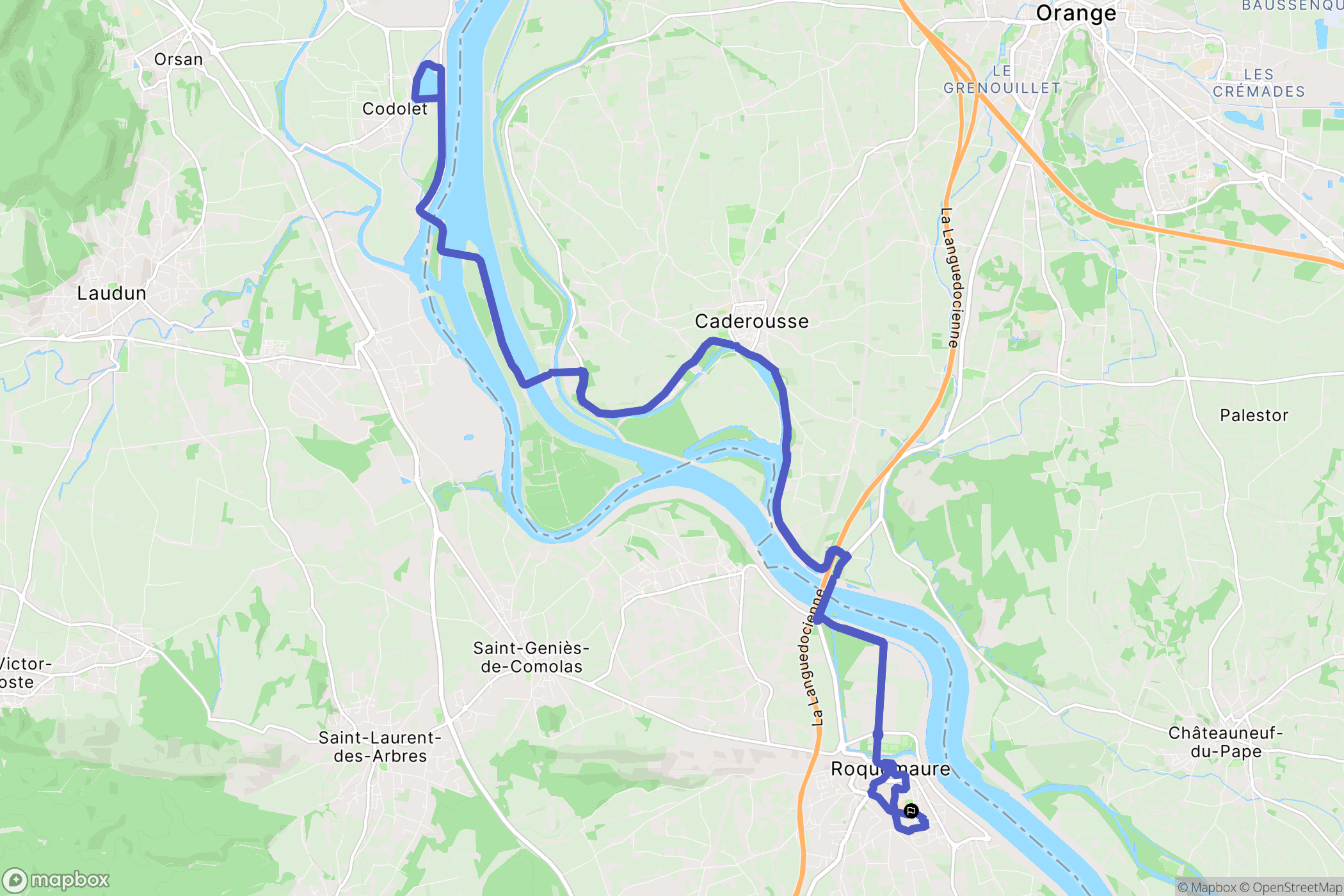 Roquemaure : carte du parcours de randonnée - France