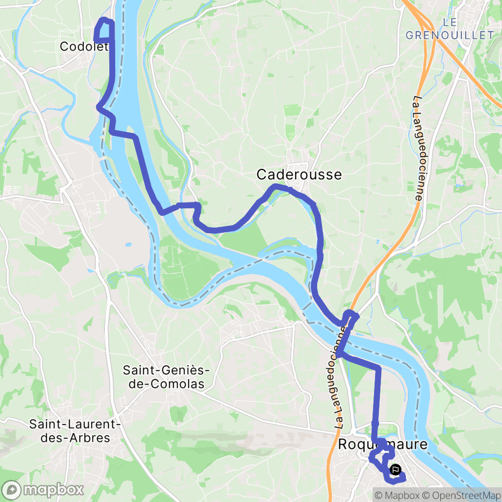 Roquemaure : carte du parcours de randonnée - France