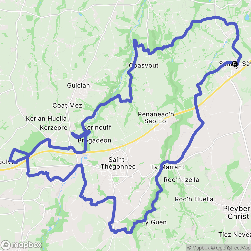 Sainte-Sève : carte du parcours de randonnée - France