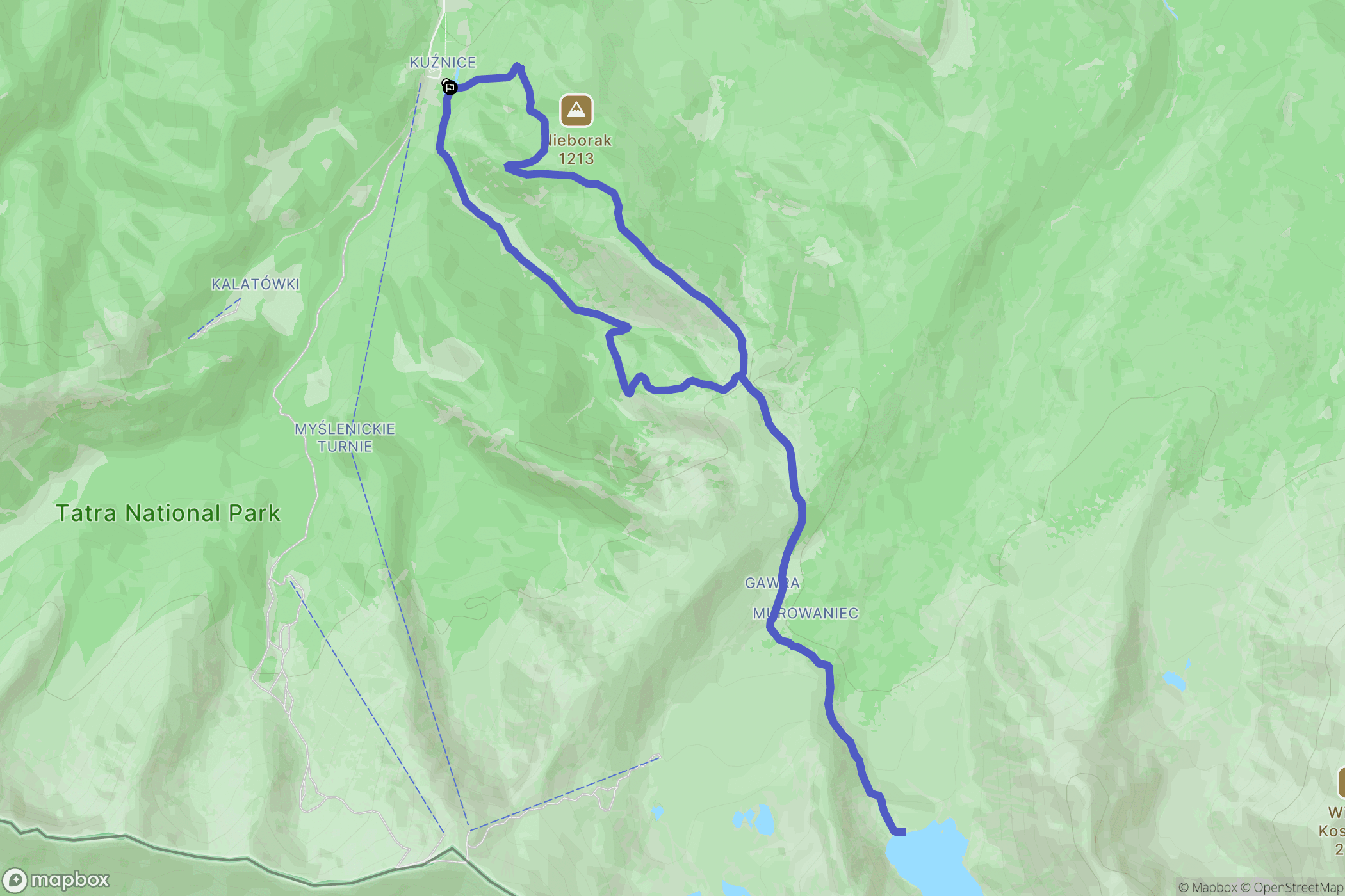 Zakopane: mapa trasy - Poland