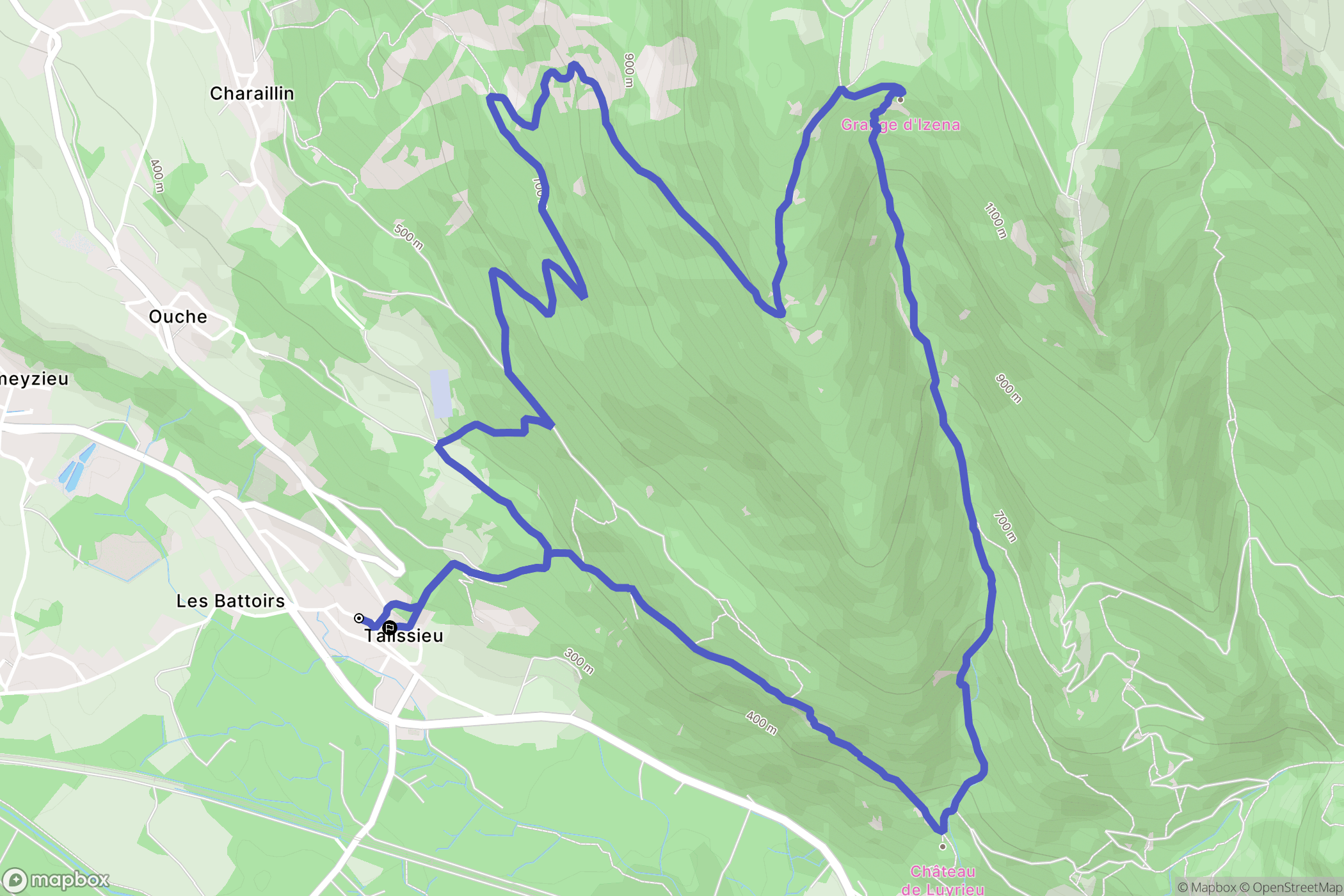 Talissieu : carte du parcours de randonnée - France