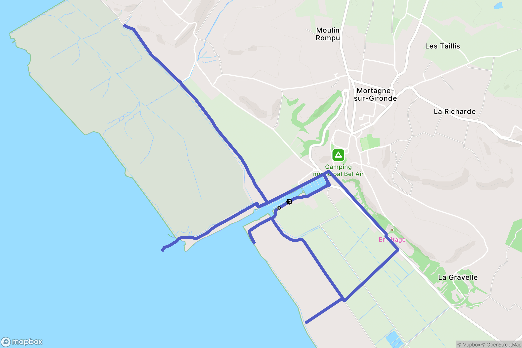 Mortagne-sur-Gironde : carte du parcours de randonnée - France