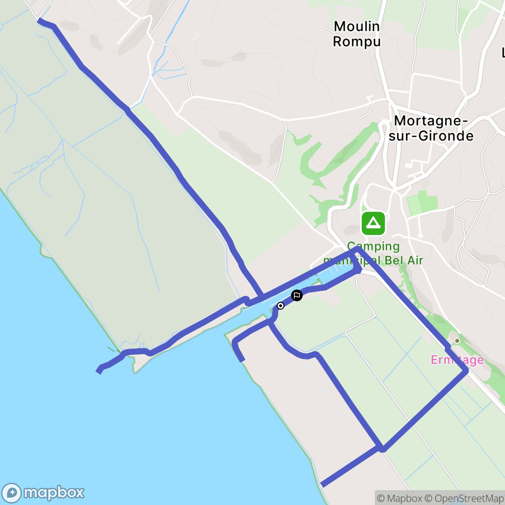 Mortagne-sur-Gironde : carte du parcours de randonnée - France