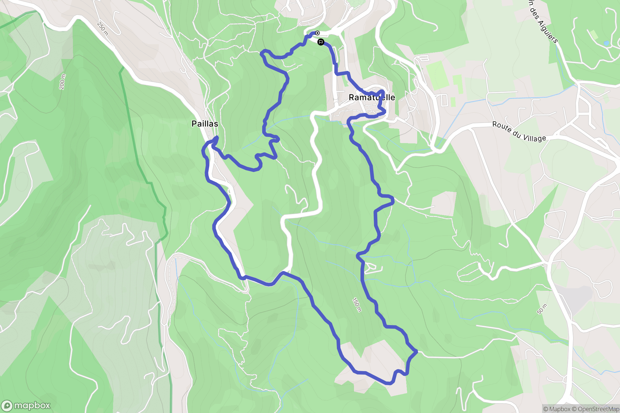 Ramatuelle : carte du parcours de randonnée - France